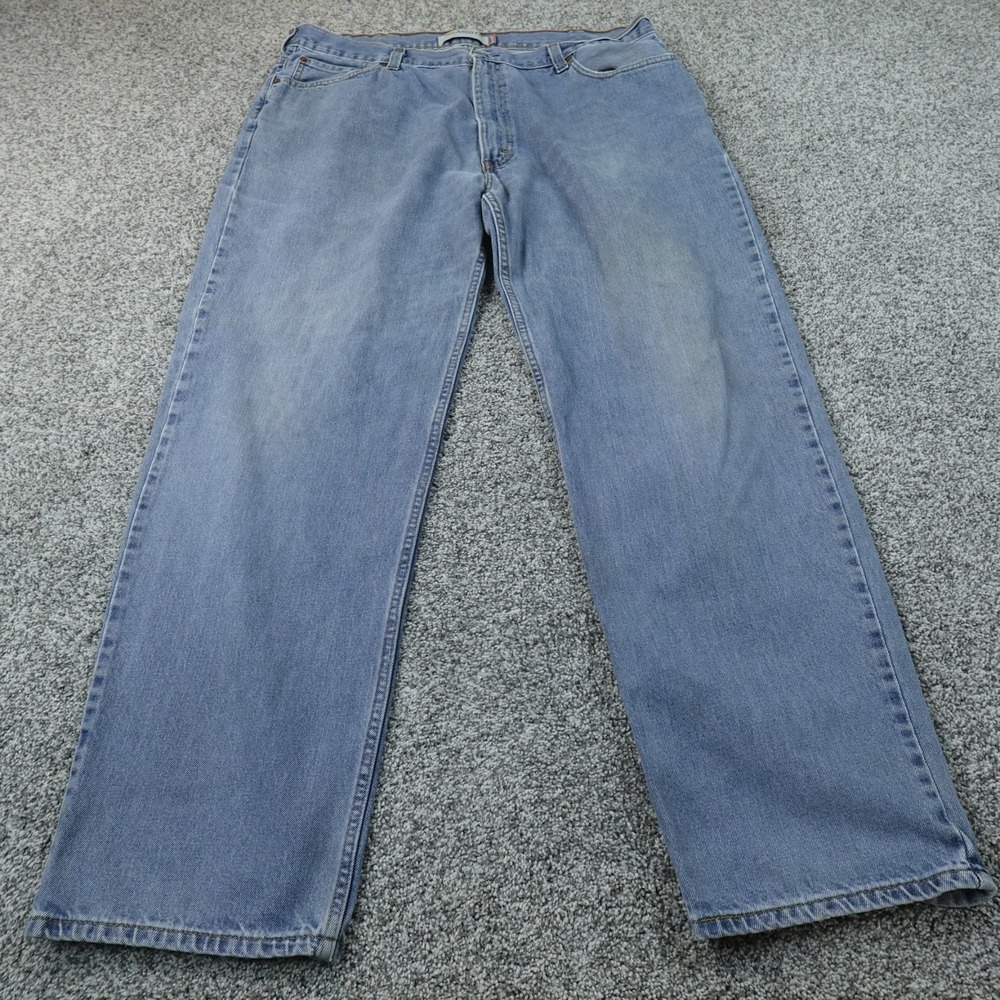 Levis Jeans Mens 44X34 Light Blue Denim Pants 550 Relaxed Taper Faded Y2K 00s
